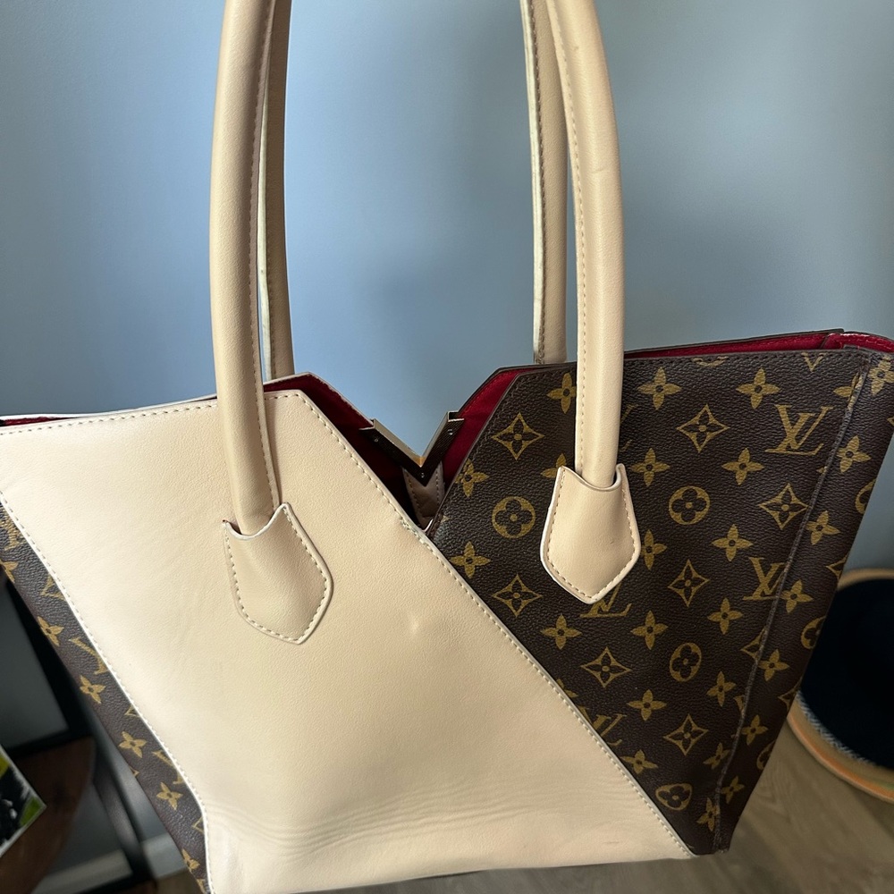 Pink and brown large purse